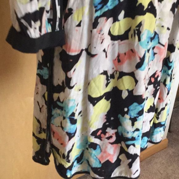 Parker Silk Floral 3/4 Sleeve T-shirt Hem dress - Picture 5 of 12